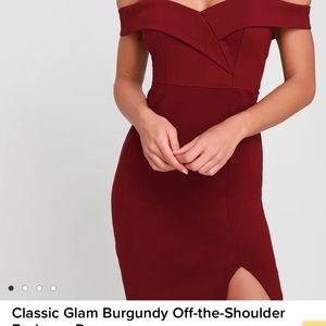 Lulu burgundy off the shoulder dress, worn once